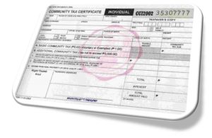Cedula - Community Tax Certificate