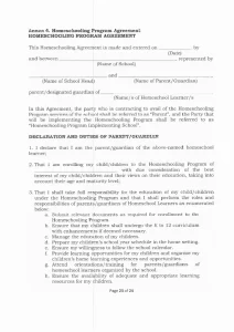 Homeschooling Program Agreement 1